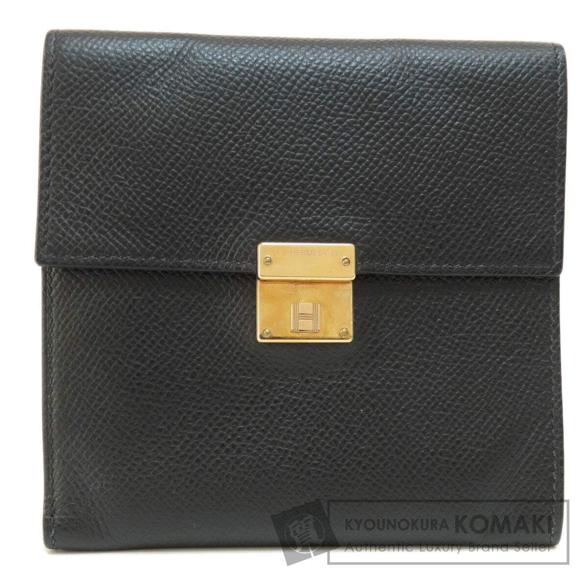 HERMES エルメス クリック12 黒 ブラック ゴールド金具 二つ折り財布（小銭入れあり） エプソン レディース 中古