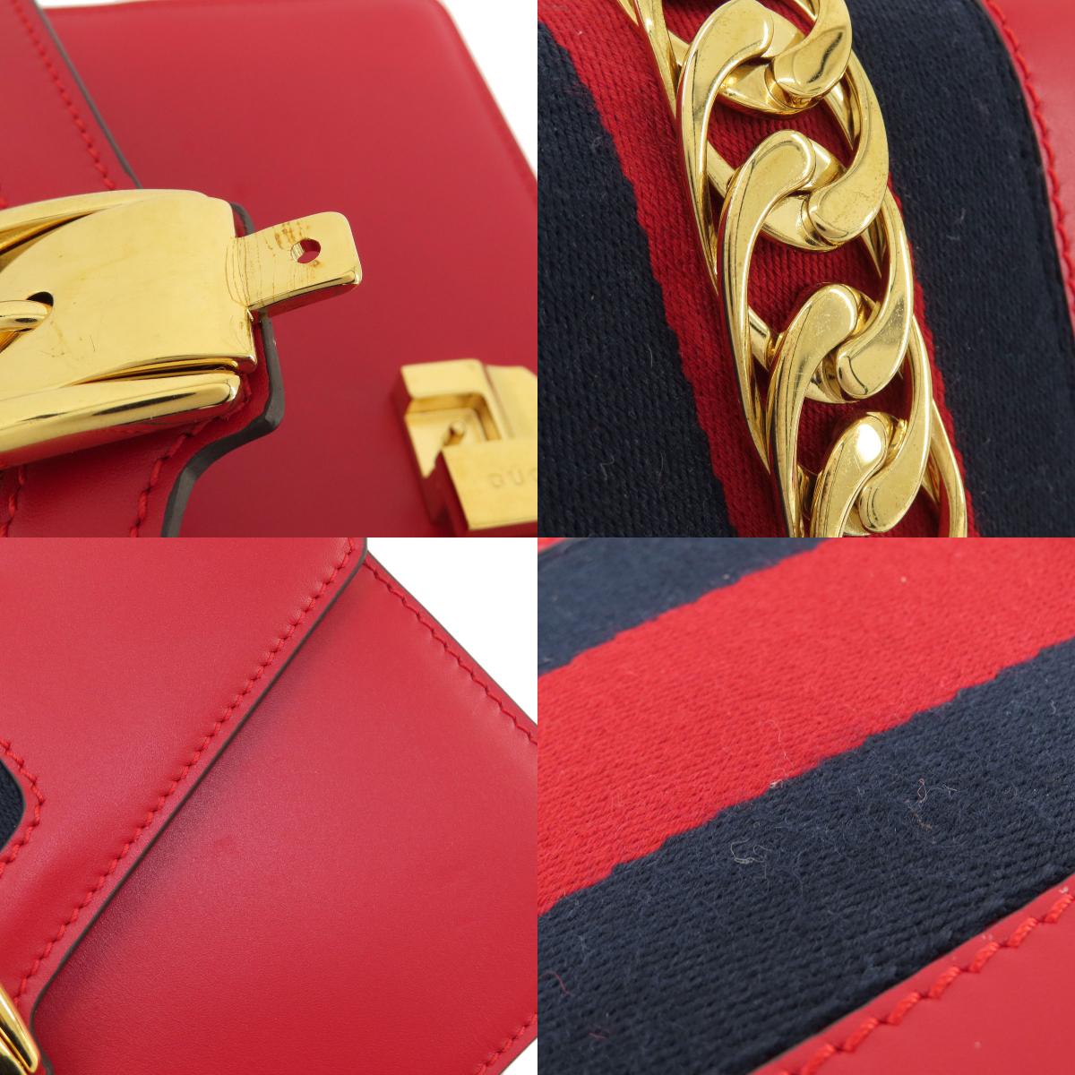 GUCCI グッチ 421882 シルヴィ ショルダーバッグ レザー レディース 中古