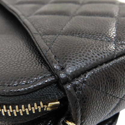 CHANEL シャネル チェーンショルダー マトラッセ ゴールド金具 ショルダーバッグ グレインド カーフスキン レディース 中古