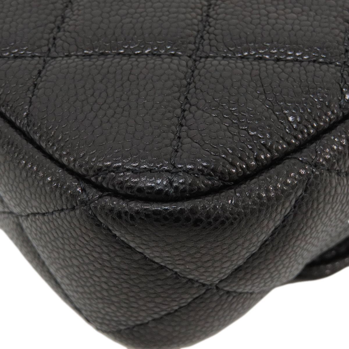 CHANEL シャネル チェーンショルダー マトラッセ ゴールド金具 ショルダーバッグ グレインド カーフスキン レディース 中古
