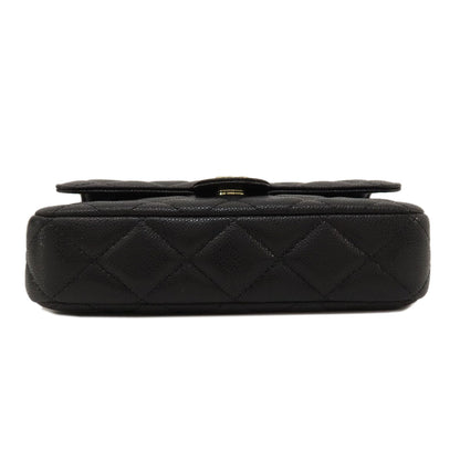 CHANEL シャネル チェーンショルダー マトラッセ ゴールド金具 ショルダーバッグ グレインド カーフスキン レディース 中古