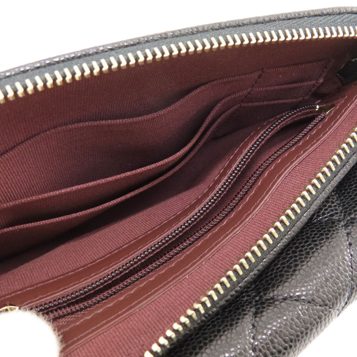 CHANEL シャネル チェーンショルダー マトラッセ ゴールド金具 ショルダーバッグ グレインド カーフスキン レディース 中古