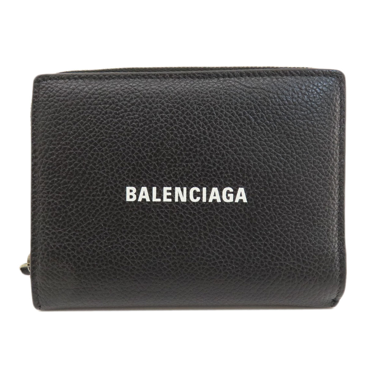 BALENCIAGA バレンシアガ 650879 ロゴ 二つ折り財布（小銭入れあり） レザー レディース 中古