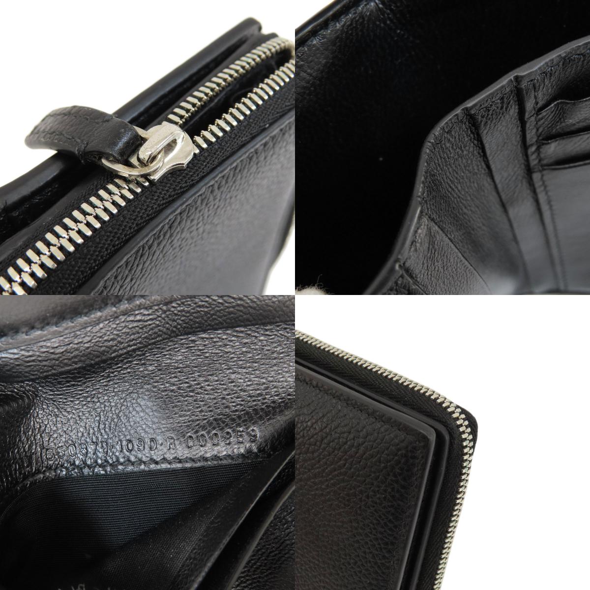 BALENCIAGA バレンシアガ 650879 ロゴ 二つ折り財布（小銭入れあり） レザー レディース 中古
