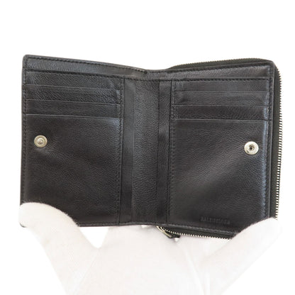 BALENCIAGA バレンシアガ 650879 ロゴ 二つ折り財布（小銭入れあり） レザー レディース 中古