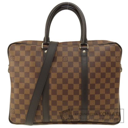 LOUIS VUITTON ルイヴィトン N41466 ポルト ドキュマン・ヴォワヤージュ PM ダミエ エベヌ ビジネスバッグ ダミエキャンバス レディース 中古