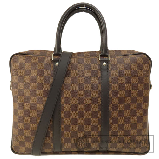 LOUIS VUITTON ルイヴィトン N41466 ポルト ドキュマン・ヴォワヤージュ PM ダミエ エベヌ ビジネスバッグ ダミエキャンバス レディース 中古