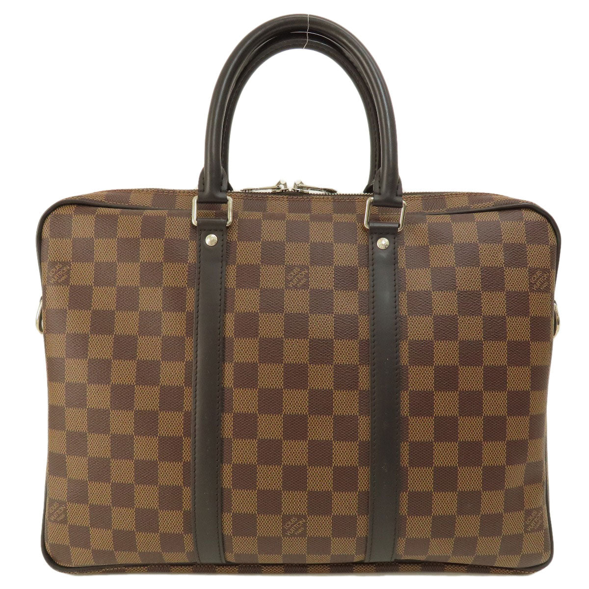 LOUIS VUITTON ルイヴィトン N41466 ポルト ドキュマン・ヴォワヤージュ PM ダミエ エベヌ ビジネスバッグ ダミエキャンバス レディース 中古