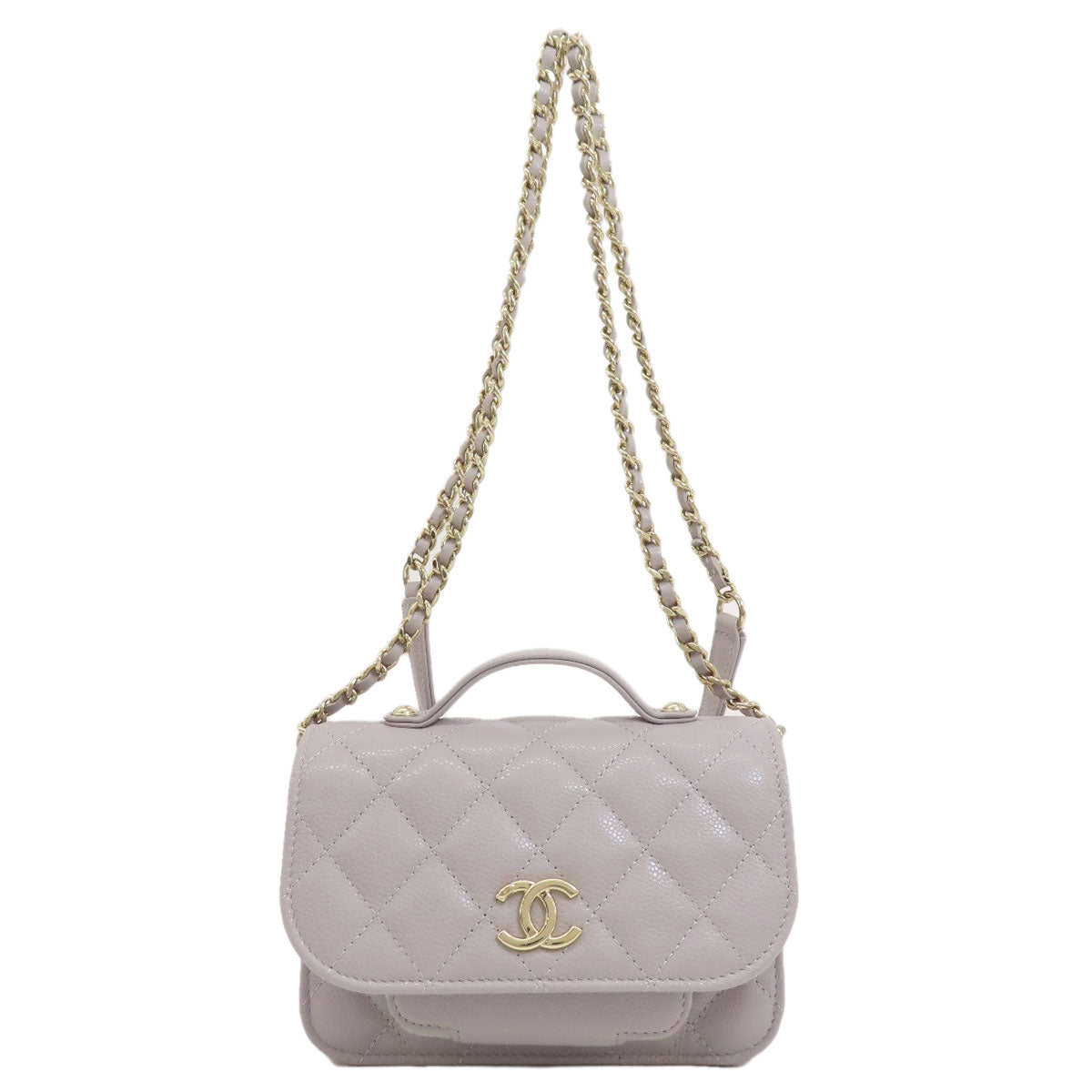 CHANEL シャネル チェーンウォレット マトラッセ ゴールド金具 長財布（小銭入れあり） グレインド カーフスキン レディース 中古