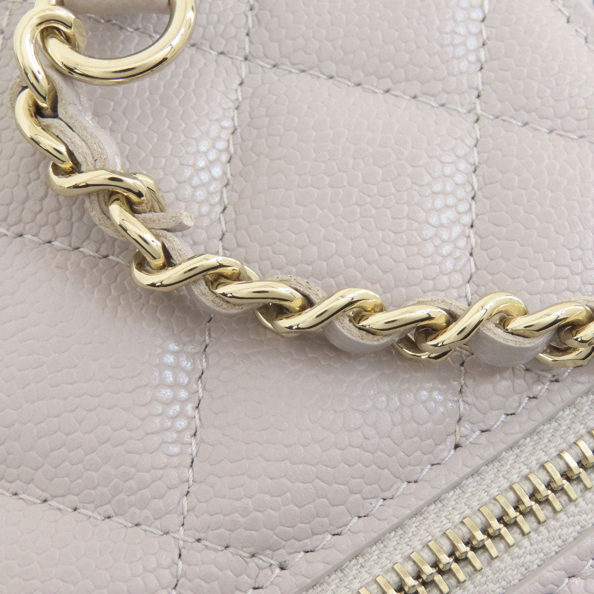 CHANEL シャネル チェーンウォレット マトラッセ ゴールド金具 長財布（小銭入れあり） グレインド カーフスキン レディース 中古