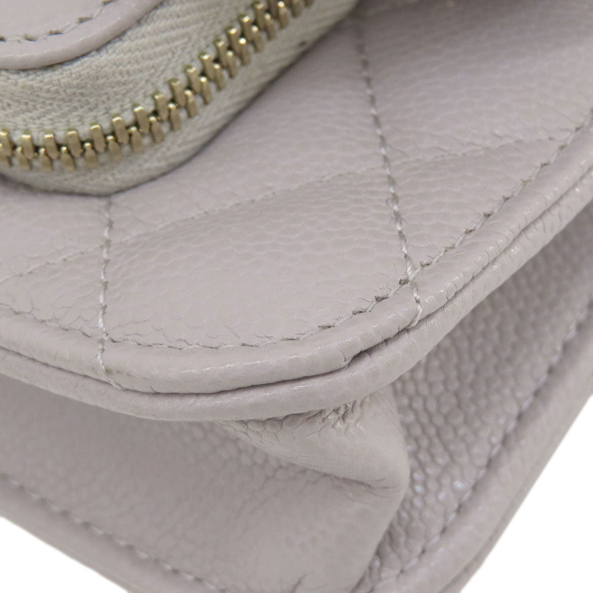 CHANEL シャネル チェーンウォレット マトラッセ ゴールド金具 長財布（小銭入れあり） グレインド カーフスキン レディース 中古