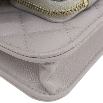 CHANEL シャネル チェーンウォレット マトラッセ ゴールド金具 長財布（小銭入れあり） グレインド カーフスキン レディース 中古
