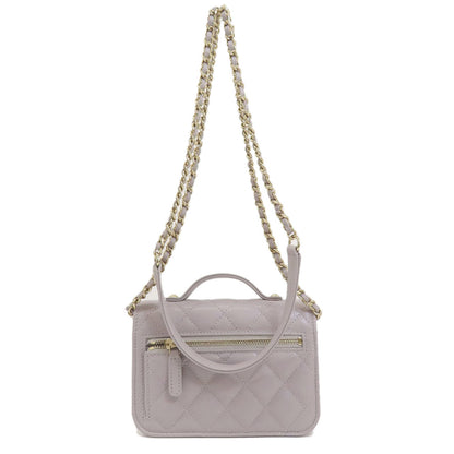 CHANEL シャネル チェーンウォレット マトラッセ ゴールド金具 長財布（小銭入れあり） グレインド カーフスキン レディース 中古