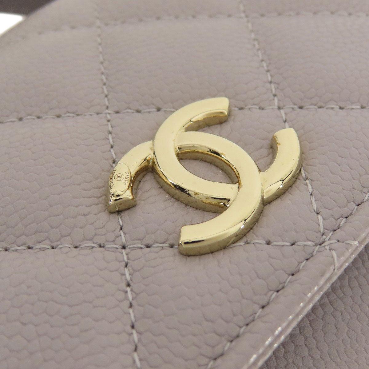 CHANEL シャネル チェーンウォレット マトラッセ ゴールド金具 長財布（小銭入れあり） グレインド カーフスキン レディース 中古