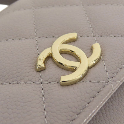 CHANEL シャネル チェーンウォレット マトラッセ ゴールド金具 長財布（小銭入れあり） グレインド カーフスキン レディース 中古