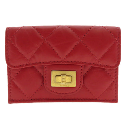 CHANEL シャネル 三つ折り コンパクトウォレット マトラッセ 二つ折り財布（小銭入れあり） カーフ レディース 中古