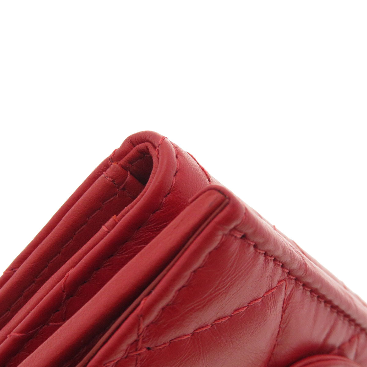 CHANEL シャネル 三つ折り コンパクトウォレット マトラッセ 二つ折り財布（小銭入れあり） カーフ レディース 中古