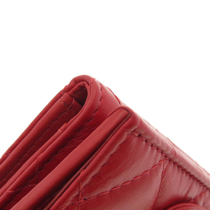 CHANEL シャネル 三つ折り コンパクトウォレット マトラッセ 二つ折り財布（小銭入れあり） カーフ レディース 中古