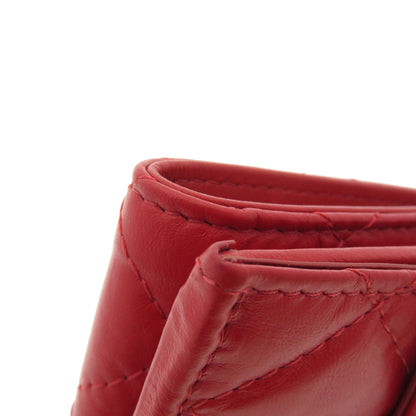 CHANEL シャネル 三つ折り コンパクトウォレット マトラッセ 二つ折り財布（小銭入れあり） カーフ レディース 中古