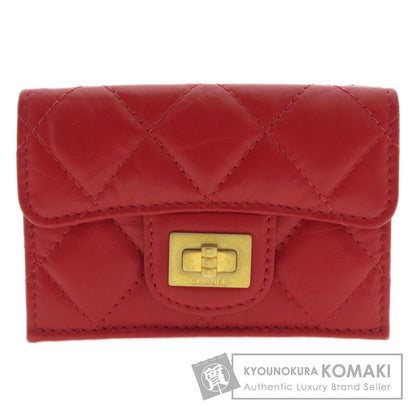 CHANEL シャネル 三つ折り コンパクトウォレット マトラッセ 二つ折り財布（小銭入れあり） カーフ レディース 中古
