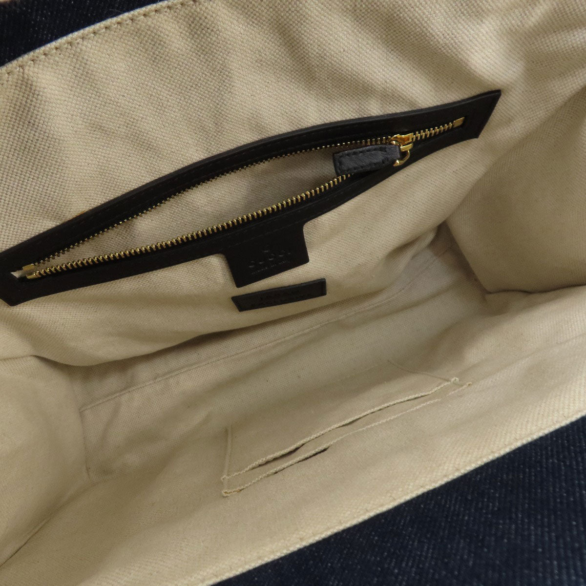 GUCCI グッチ 456545 タイガー エンブロイダリー トートバッグ デニム レディース 中古