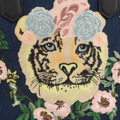 GUCCI グッチ 456545 タイガー エンブロイダリー トートバッグ デニム レディース 中古