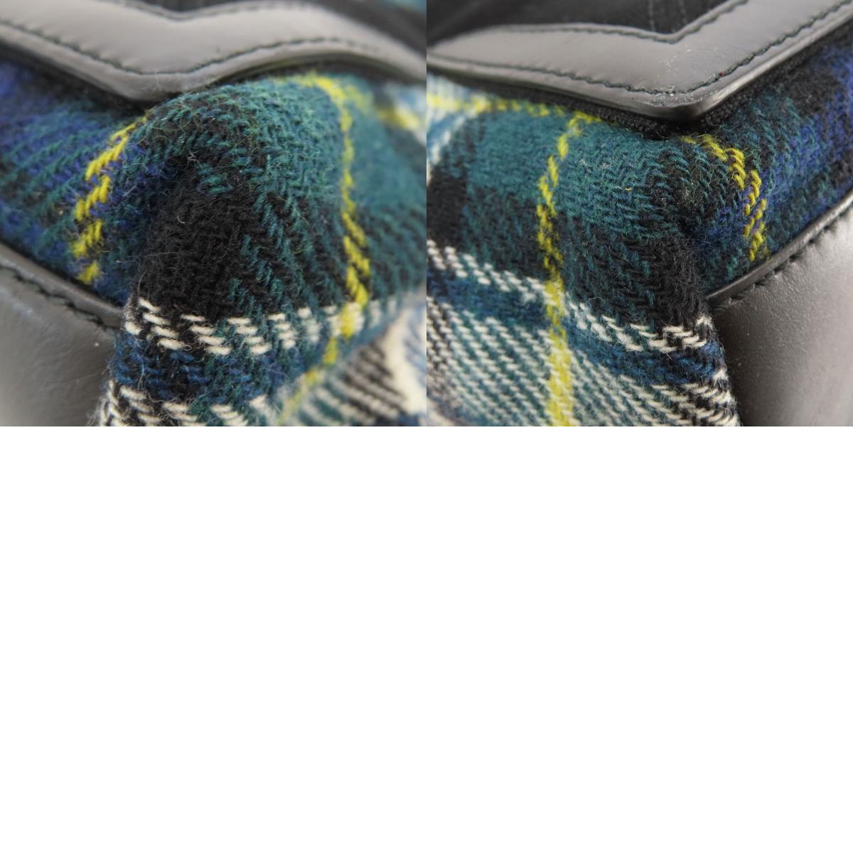 BALENCIAGA バレンシアガ 339933 ネイビーカバス チェック柄 トートバッグ ウール レディース 中古