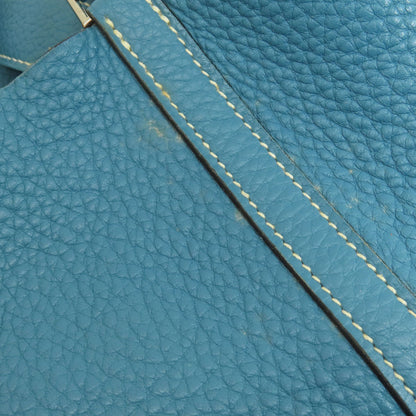 HERMES エルメス ピコタンロックPM ブルージーン シルバー金具 ハンドバッグ トリヨン レディース 中古