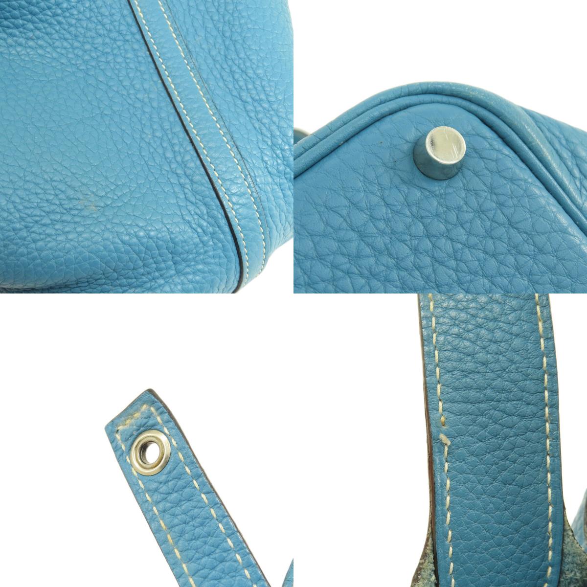 HERMES エルメス ピコタンロックPM ブルージーン シルバー金具 ハンドバッグ トリヨン レディース 中古