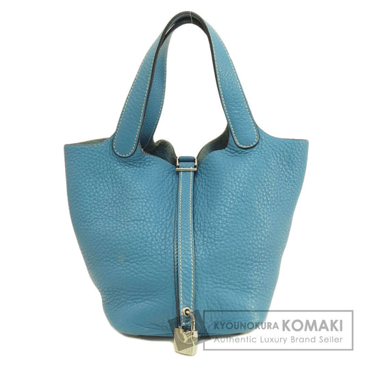 HERMES エルメス ピコタンロックPM ブルージーン シルバー金具 ハンドバッグ トリヨン レディース 中古