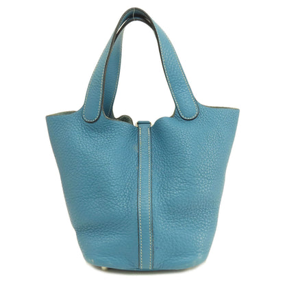 HERMES エルメス ピコタンロックPM ブルージーン シルバー金具 ハンドバッグ トリヨン レディース 中古
