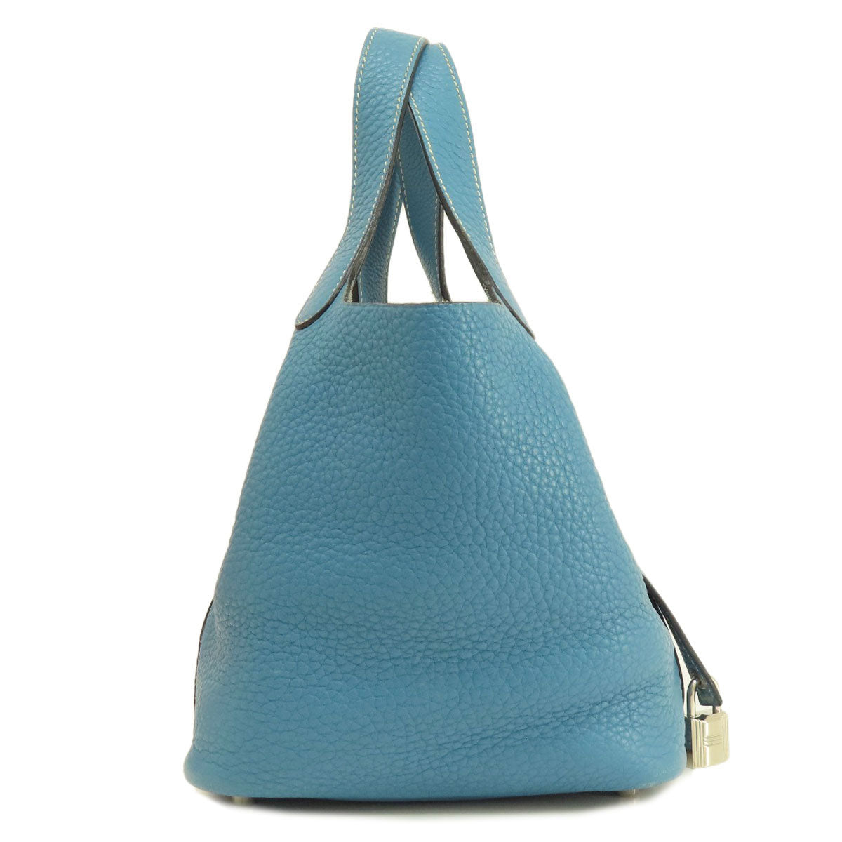 HERMES エルメス ピコタンロックPM ブルージーン シルバー金具 ハンドバッグ トリヨン レディース 中古