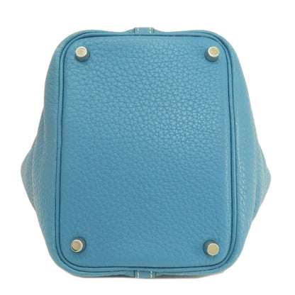 HERMES エルメス ピコタンロックPM ブルージーン シルバー金具 ハンドバッグ トリヨン レディース 中古