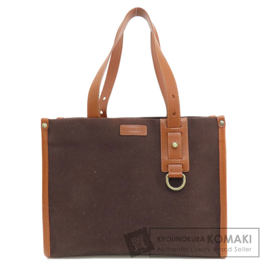 BURBERRY バーバリー ロゴ トートバッグ キャンバス レディース 中古