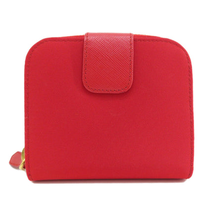 PRADA プラダ 1M0522 ロゴ金具 二つ折り財布（小銭入れあり） シルク レディース 中古