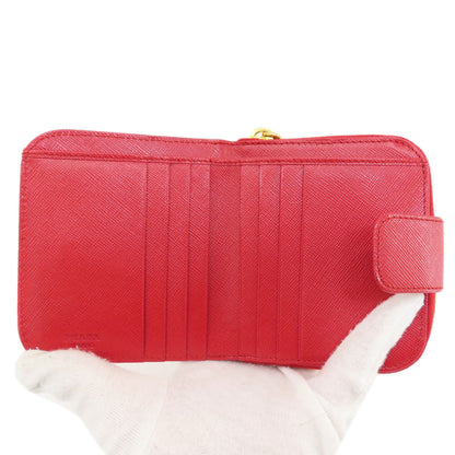PRADA プラダ 1M0522 ロゴ金具 二つ折り財布（小銭入れあり） シルク レディース 中古
