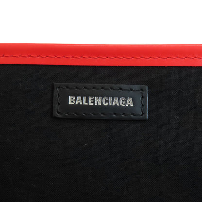BALENCIAGA バレンシアガ 329933 ネイビーカバス フラワーモチーフ ハンドバッグ キャンバス レディース 中古
