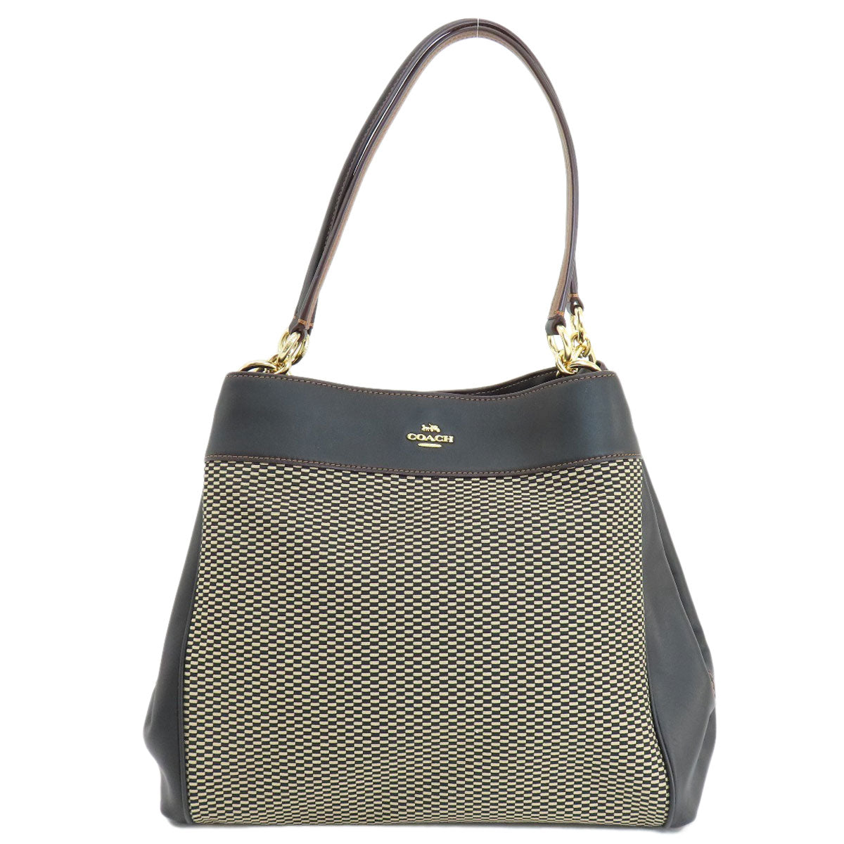 COACH コーチ F27575 ロゴ金具 トートバッグ キャンバス レディース 中古
