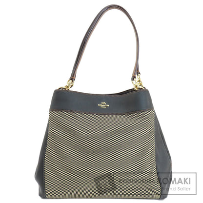 COACH コーチ F27575 ロゴ金具 トートバッグ キャンバス レディース 中古
