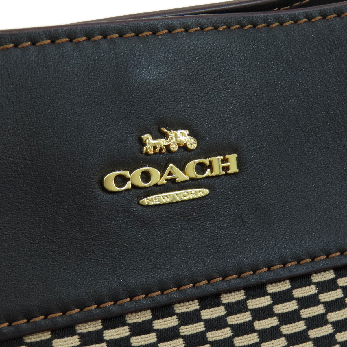 COACH コーチ F27575 ロゴ金具 トートバッグ キャンバス レディース 中古