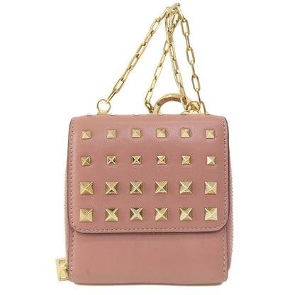 VALENTINO GARAVANI ヴァレンチノガラバーニ スタッズ 二つ折り財布（小銭入れあり） レザー レディース 中古