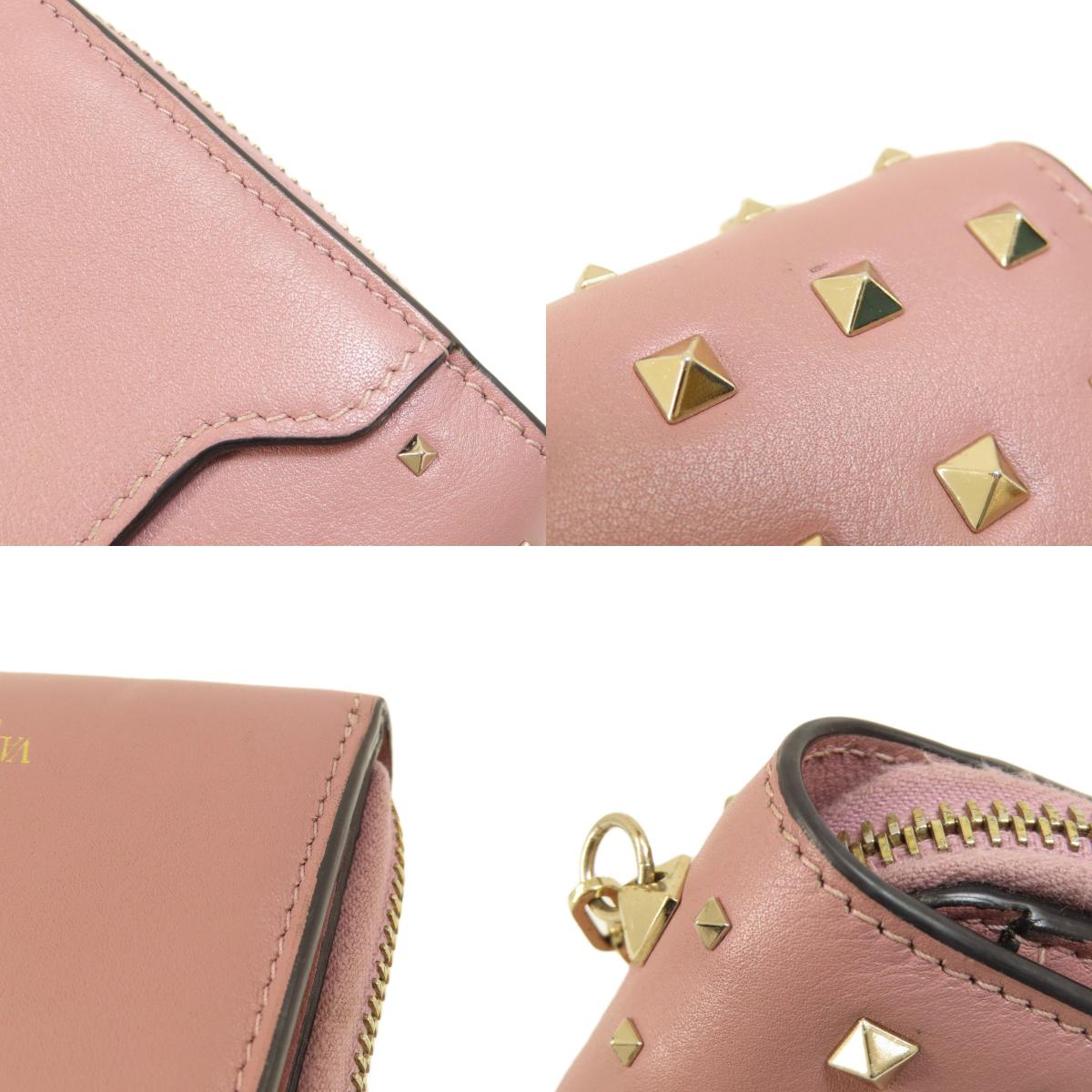 VALENTINO GARAVANI ヴァレンチノガラバーニ スタッズ 二つ折り財布（小銭入れあり） レザー レディース 中古