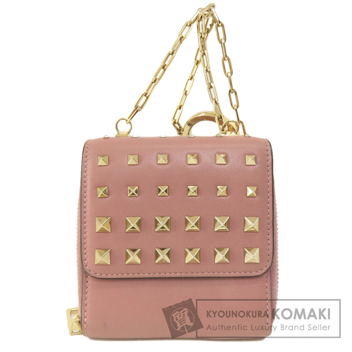 VALENTINO GARAVANI ヴァレンチノガラバーニ スタッズ 二つ折り財布（小銭入れあり） レザー レディース 中古