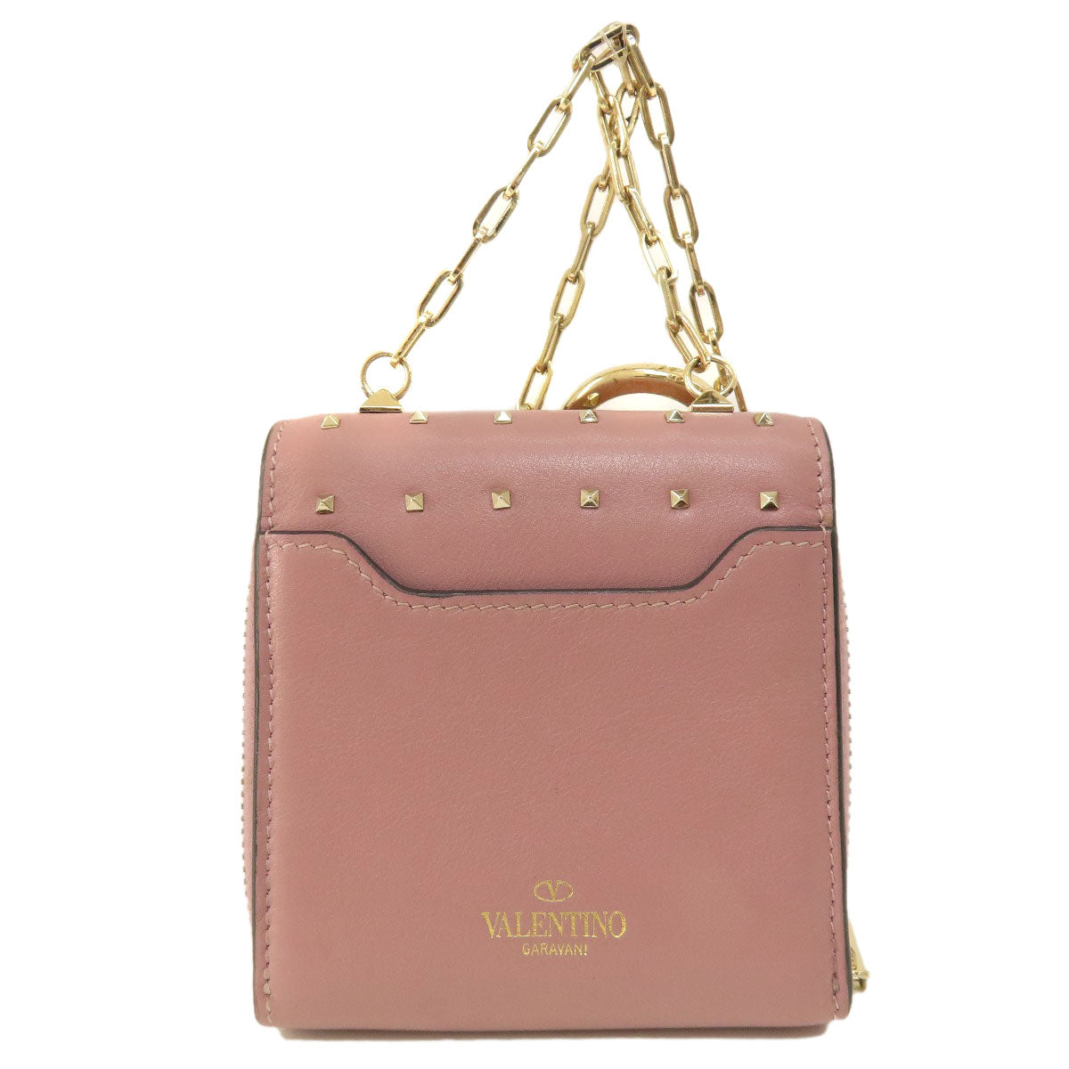 VALENTINO GARAVANI ヴァレンチノガラバーニ スタッズ 二つ折り財布（小銭入れあり） レザー レディース 中古