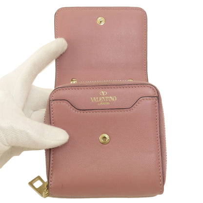 VALENTINO GARAVANI ヴァレンチノガラバーニ スタッズ 二つ折り財布（小銭入れあり） レザー レディース 中古