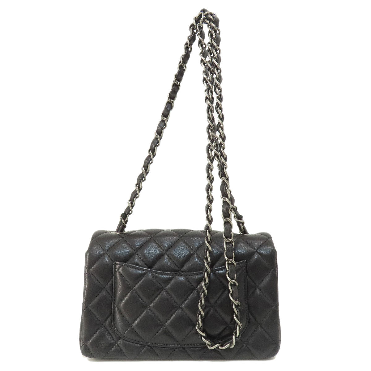 CHANEL シャネル チェーンショルダー マトラッセ シルバー金具 ショルダーバッグ ラムスキン レディース 中古