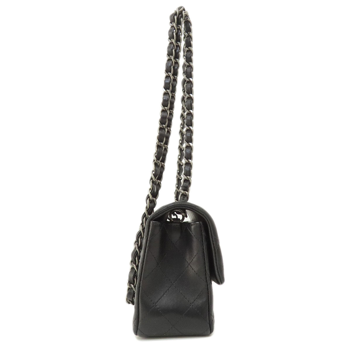 CHANEL シャネル チェーンショルダー マトラッセ シルバー金具 ショルダーバッグ ラムスキン レディース 中古