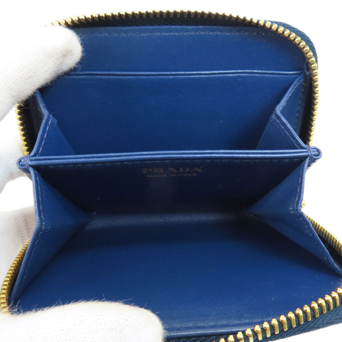 PRADA プラダ サフィアーノ ロゴ金具 コインケース レザー レディース 中古