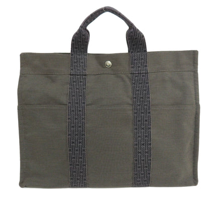 HERMES エルメス エールラインMM ハンドバッグ キャンバス レディース 中古