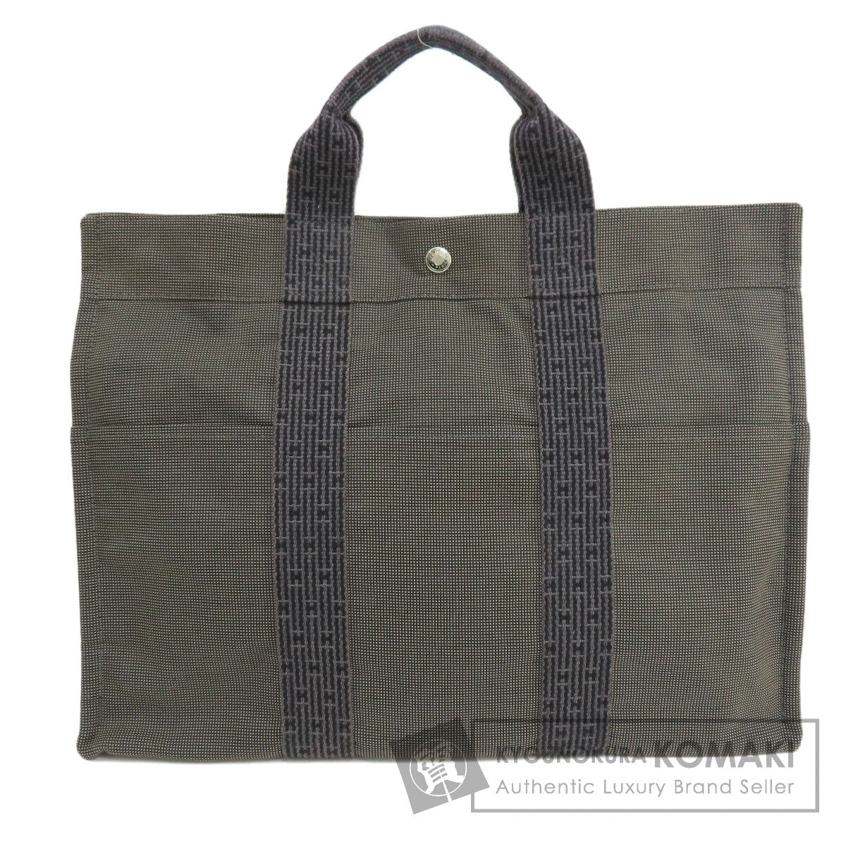 HERMES エルメス エールラインMM ハンドバッグ キャンバス レディース 中古